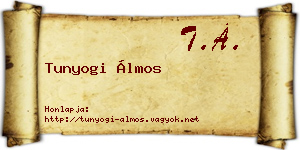 Tunyogi Álmos névjegykártya